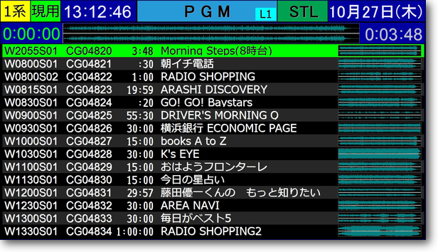 番組DAF画面例 番組DAF画面例